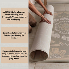 Milk It Baby Bloom And Beige Leaf Reversible Playmat, BOHOKHPM