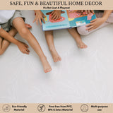 Milk It Baby Boho Blue And Beige Leaf 100% TPU Foam Non Toxic Reversible Play Mat, BOHOBLPM