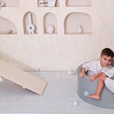 Milk It Baby Boho Blue And Beige Leaf 100% TPU Foam Non Toxic Reversible Play Mat, BOHOBLPM