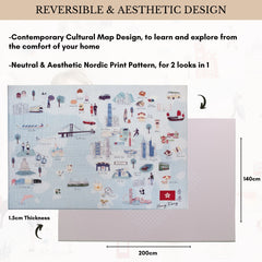 Milk It Baby Hong Kong Play Mat, City Tour Collection 100% TPU Foam Reversible Mat, MI-HONGKONGPM