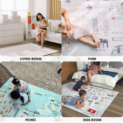 Milk It Baby Hong Kong Play Mat, City Tour Collection 100% TPU Foam Reversible Mat, MI-HONGKONGPM