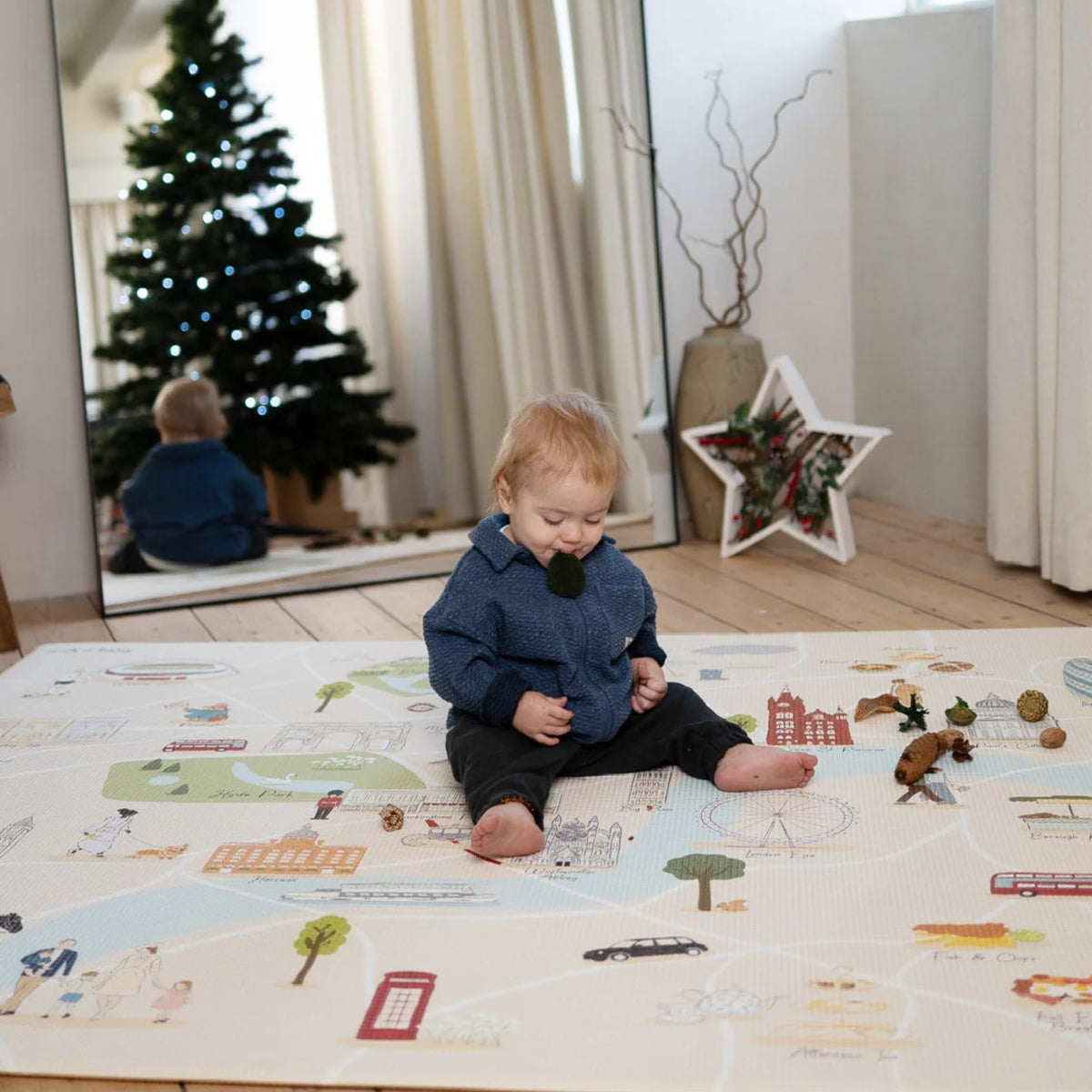 Milk It Baby London Play Mat, City Tour Collection 100% TPU Foam Non Toxic Reversible Mat, MI-LONDONPM