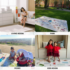 Milk It Baby London Play Mat, City Tour Collection 100% TPU Foam Non Toxic Reversible Mat, MI-LONDONPM