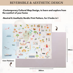 Milk It Baby Mumbai Play Mat, City Tour Collection 100% TPU Foam Non Toxic Reversible Mat, MI-MUMBAIPM