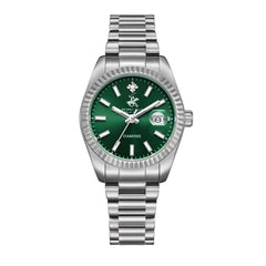 Beverly Hills Polo Club Women's Watch Analog Green Dial With Silver Stainless Steel Band, BP3650X.370