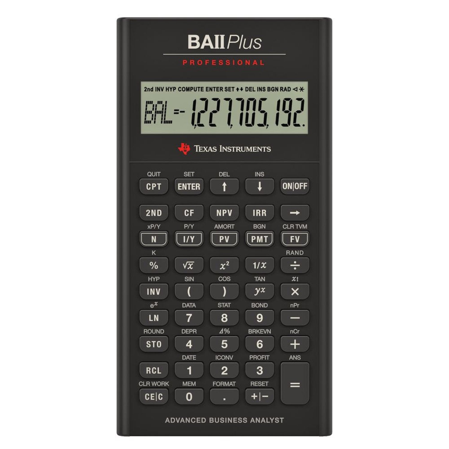 Texas Instruments Professional Financial Calculator, BA II Plus 