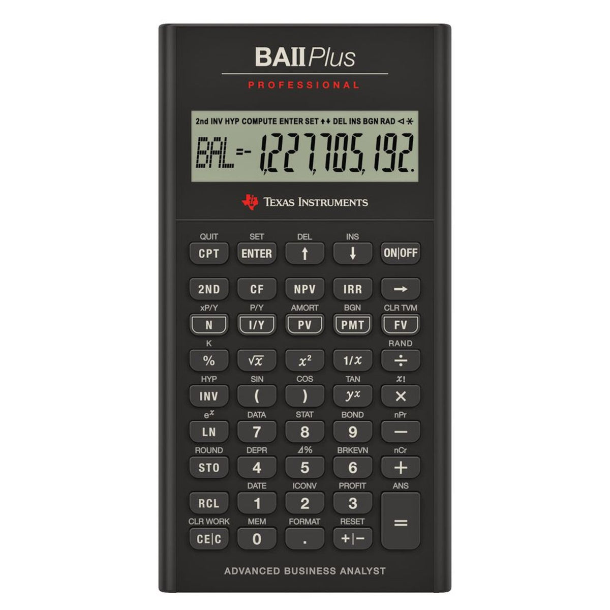 Texas Instruments Professional Financial Calculator, BA II Plus 