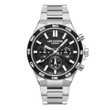 Lee Cooper Men's Watch Analog Black Dial with Silver Stainless Steel Band, LC08067.350