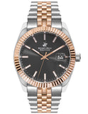 Beverly Hills Polo Club Men's Analog Watch with Gunmetal Dial andTwo Tone Stainless Steel Band, BP3018X.560