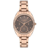 Lee Cooper Women's Watch Analog,Brown Dial, Rose Gold Stainless Steel Strap, LC07408.460 