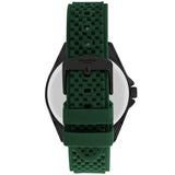Lee Cooper Men's Date Analog Watch with Green Dial and Green Silicone Band, LC07361.677