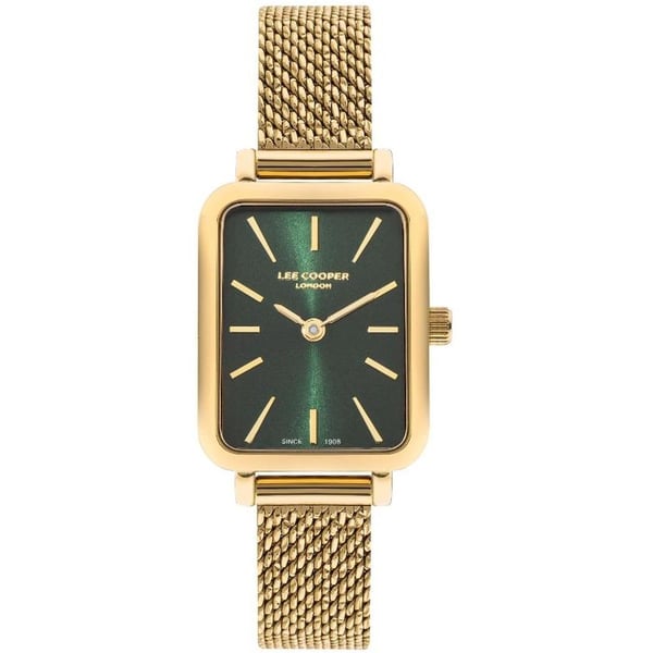 Lee Cooper Women's Watch Analog, Green Dial Gold Metal Band, LC07815.170 