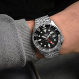 Seiko 5 Sports Men's Automatic GMT Watch, Black Dial Steel Bracelet, SSK001K