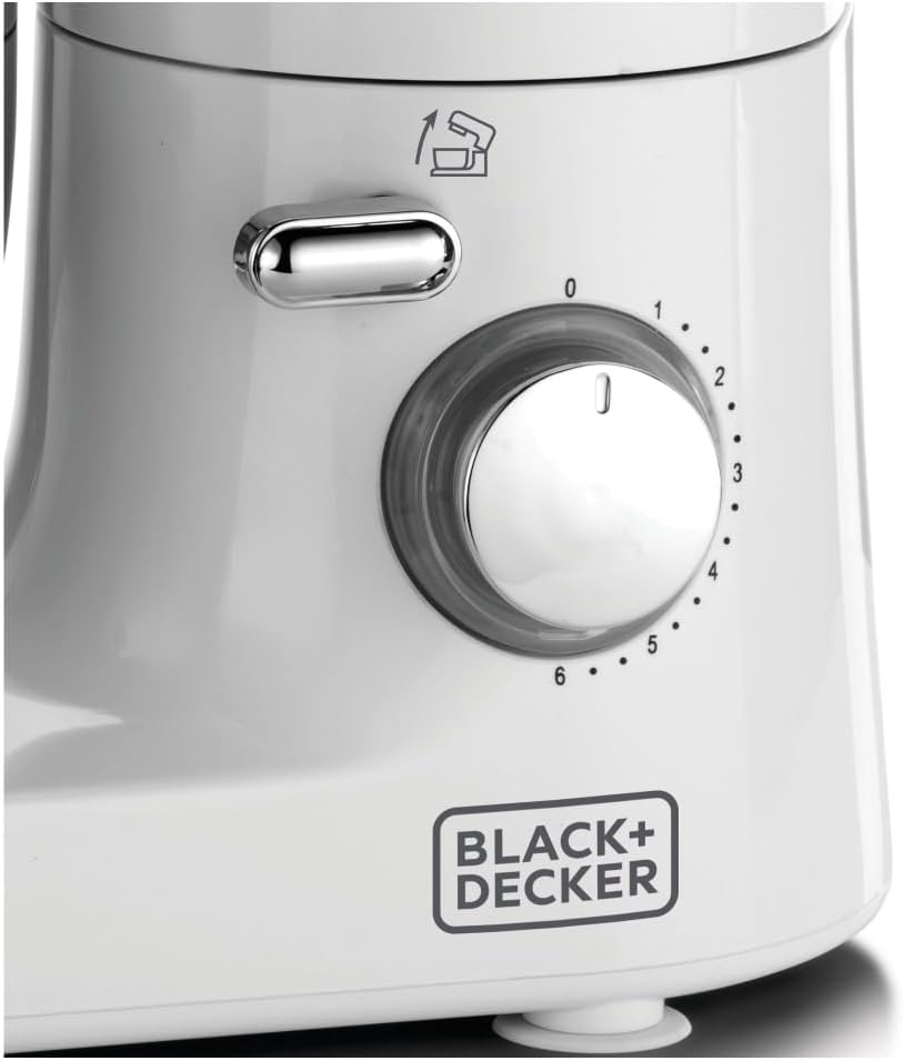 Black+Decker, 1000W 6 Speed Stand Mixer with Stainless Steel Bowl, SM1000