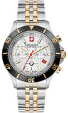 Swiss Military Hanowa Men's Chronograph Watch Silver Dial with Two-Tone Stainless Steel Bracelet, SMWGI2100760