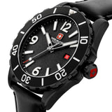 Swiss Military Hanowa Men's Analog Watch Black Dial with Black Leather Strap, SMWGB0000230