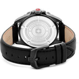 Swiss Military Hanowa Men's Analog Watch Black Dial with Black Leather Strap, SMWGB0000230
