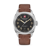 Swiss Military Hanowa Men's Analog Watch Black Dial with Brown Leather Strap, SMWGB0003701