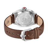 Swiss Military Hanowa Men's Analog Watch Black Dial with Brown Leather Strap, SMWGB0003701