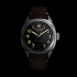 Swiss Military Hanowa Men's Analog Watch Black Dial with Brown Leather Strap, SMWGB0003701