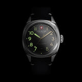 Swiss Military Hanowa Men's Analog Watch Cool Grey Dial with Black Leather Strap, SMWGB0003702