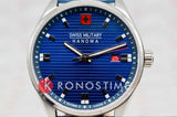 Swiss Military Hanowa Men's Analog Watch Blue Dial with Blue Leather Strap, SMWGB2200106