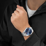 Swiss Military Hanowa Men's Analog Watch Blue Dial with Silver Stainless Steel Bracelet, SMWGH0000705