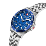 Swiss Military Hanowa Men's Analog Watch Blue Dial with Silver Stainless Steel Bracelet, SMWGH0006701