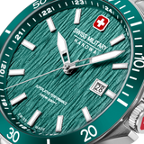 Swiss Military Hanowa Men's Analog Watch Green Dial with Silver Stainless Steel Bracelet, SMWGH0006704