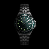Swiss Military Hanowa Men's Analog Watch Green Dial with Silver Stainless Steel Bracelet, SMWGH0006704