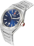 Swiss Military Hanowa Men's Analog Watch Blue Dial with Silver Stainless Steel Bracelet, SMWGH2101905