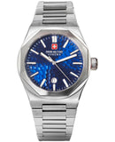 Swiss Military Hanowa Men's Analog Watch Blue Dial with Silver Stainless Steel Bracelet, SMWGH2101905