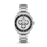 Swiss Military Hanowa Men's Chronograph Watch White Dial with Silver Stainless Steel Bracelet, SMWGI0006801