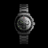 Swiss Military Hanowa Men's Chronograph Watch White Dial with Silver Stainless Steel Bracelet, SMWGI0006801
