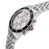 Swiss Military Hanowa Men's Chronograph Watch Silver Dial with Silver Stainless Steel Bracelet, SMWGI0007602