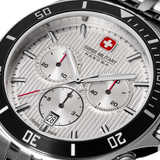 Swiss Military Hanowa Men's Chronograph Watch Silver Dial with Silver Stainless Steel Bracelet, SMWGI0007602