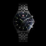 Swiss Military Hanowa Men's Chronograph Watch Blue Dial with Silver Stainless Steel Bracelet, SMWGI0007603
