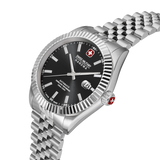 Swiss Military Hanowa Men's Automatic Watch Black Dial with Silver Stainless Steel Bracelet, SMWGL0002101