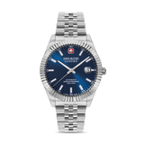 Swiss Military Hanowa Men's Automatic Watch Blue Dial with Silver Stainless Steel Bracelet, SMWGL0002102