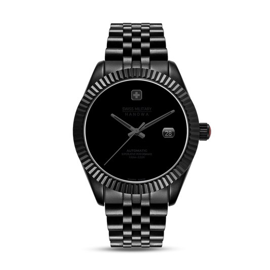 Swiss Military Hanowa Men's Automatic Watch  Black Dial with Black Stainless Steel Bracelet, SMWGL0005530