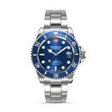 Swiss Military Hanowa Men's Automatic Watch Blue Dial with Silver Stainless Steel Bracelet, SMWGL0006304