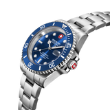 Swiss Military Hanowa Men's Automatic Watch Blue Dial with Silver Stainless Steel Bracelet, SMWGL0006304