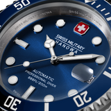 Swiss Military Hanowa Men's Automatic Watch Blue Dial with Silver Stainless Steel Bracelet, SMWGL0006304
