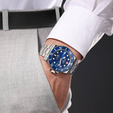 Swiss Military Hanowa Men's Automatic Watch Blue Dial with Silver Stainless Steel Bracelet, SMWGL0006304