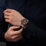 Swiss Military Hanowa Men's Automatic Watch Brown Dial with Two-Tone Stainless Steel Bracelet, SMWGL0006360