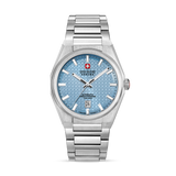 Swiss Military Hanowa Men's Automatic Watch Ice Blue Dial with Silver Stainless Steel Bracelet, SMWGL0006904