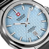 Swiss Military Hanowa Men's Automatic Watch Ice Blue Dial with Silver Stainless Steel Bracelet, SMWGL0006904