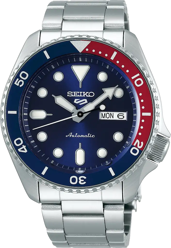 Seiko, Men's Mechanical Sport Watch Analog, Blue Dial Silver Stainless Steel Band, SRPD53K