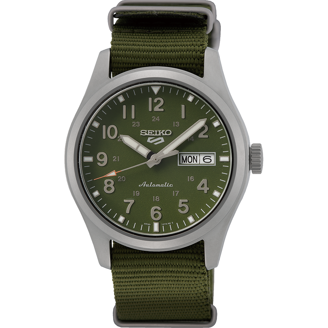 Seiko, Men's Mechanical Watch Analog, Green Dial Green Nylon Strap, SRPG33K