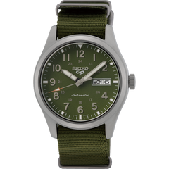 Seiko, Men's Mechanical Watch Analog, Green Dial Green Nylon Strap, SRPG33K